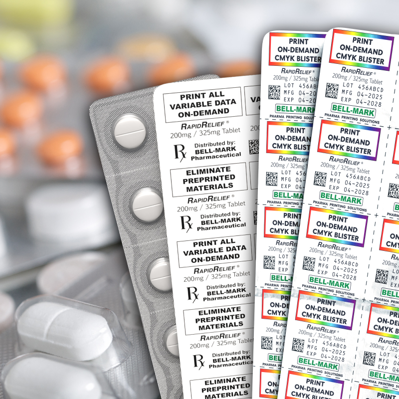 Druckbeispiele für Blisterpackungen mit Pillen