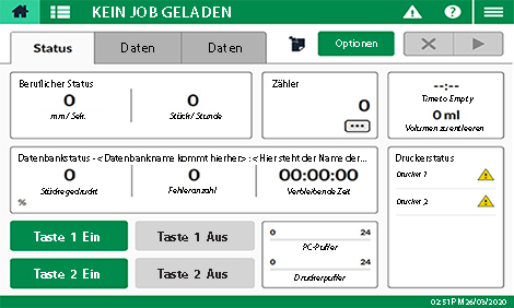 InteliJet TS Uno Bildschirm